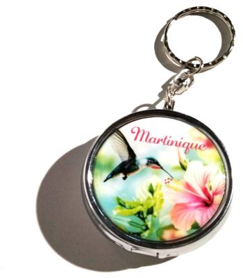 CENDRIER DE POCHE AVEC PORTE-CLES MARTINIQUE - COLIBRI HIBISCUS