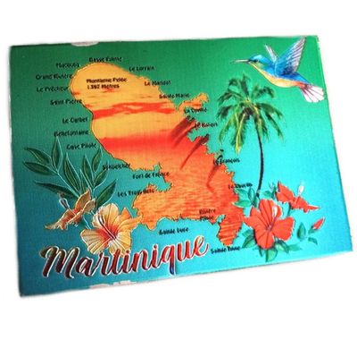 AIMANT RECTANGLE BRILLANT - CARTE MARTINIQUE COUCHER SOLEIL