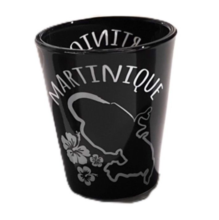 VERRE SHOOTER IMPRIME MARTINIQUE - CARTE FOND NOIR