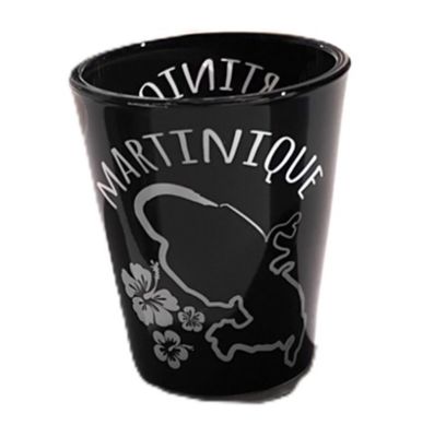 VERRE SHOOTER IMPRIME MARTINIQUE - CARTE FOND NOIR