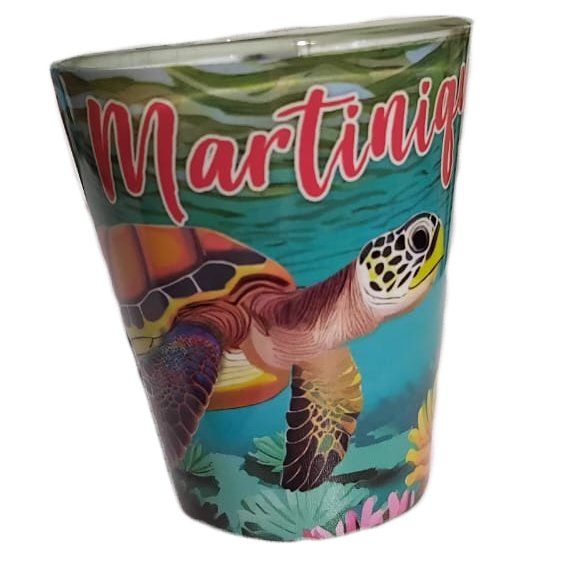 VERRE SHOOTER IMPRIME MARTINIQUE - TORTUE NOUVEAU