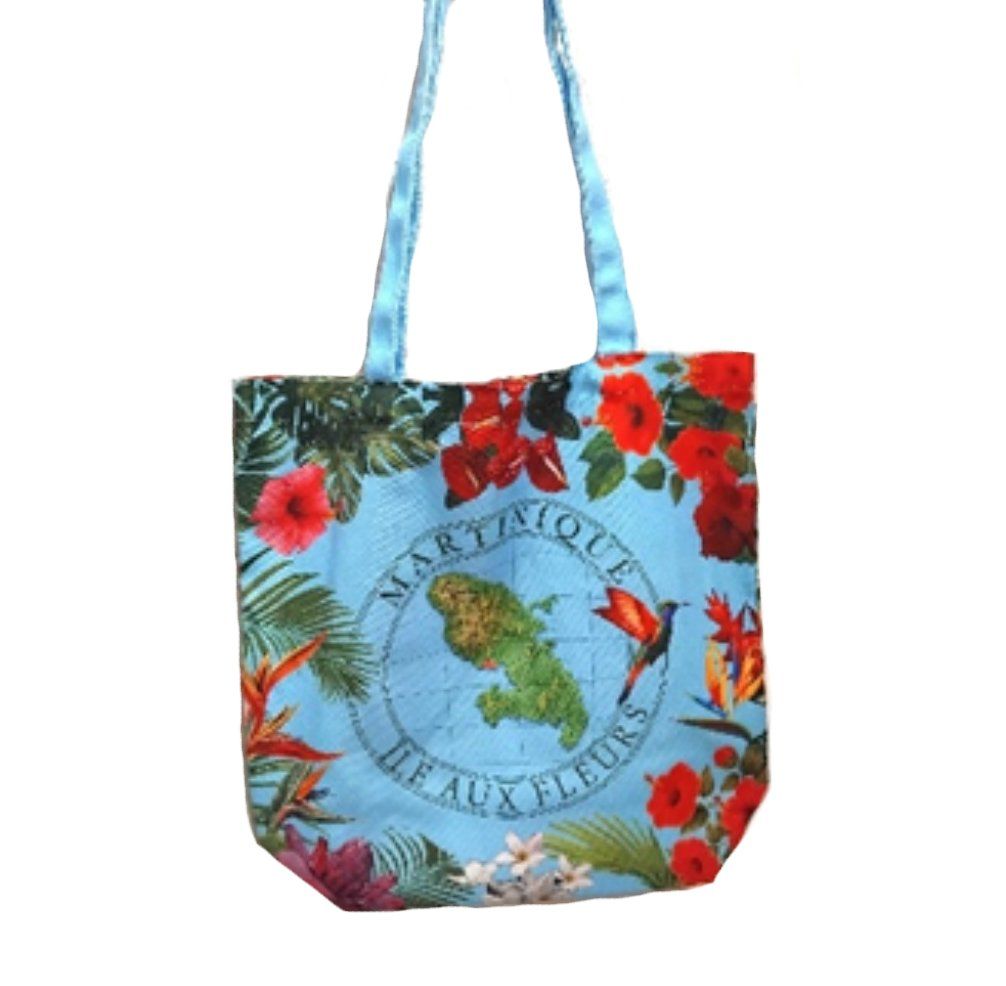 TOTE BAG IMPRIME MARTINIQUE - ILE AUX FLEURS