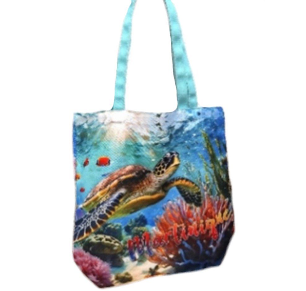 TOTE BAG IMPRIME MARTINIQUE - TORTUE POISSON