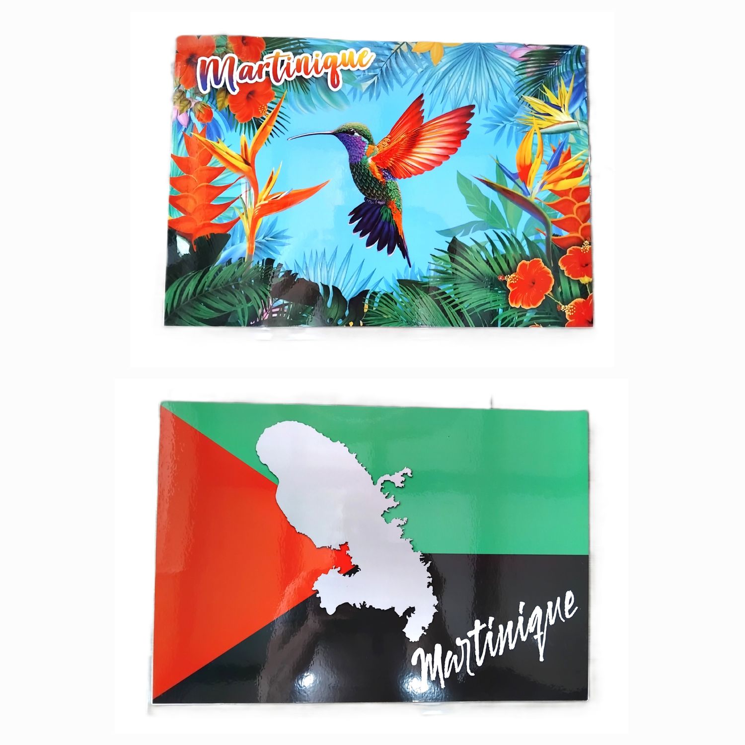 SET DE TABLE MARTINIQUE RECTO-VERSO - COLIBRI AILES ROUGES/DRAPEAU