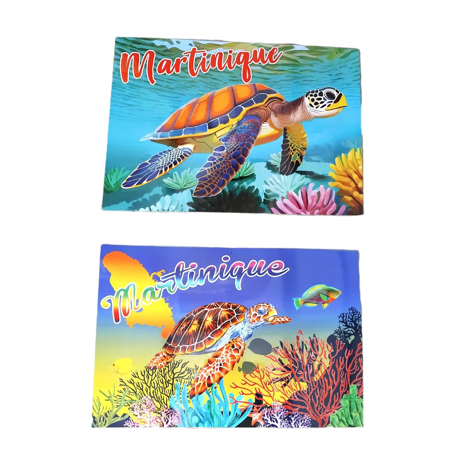 SET DE TABLE MARTINIQUE RECTO-VERSO - TORTUE POISSON/TORTUE NOUVEAU