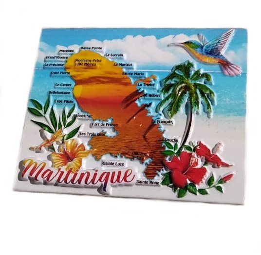 AIMANT RESINE MARTINIQUE - CARTE COUCHER SOLEIL