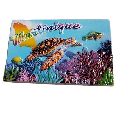 AIMANT RESINE MARTINIQUE - TORTUE CARTE