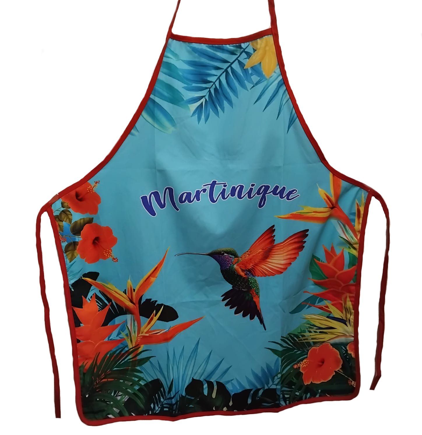 TABLIER DE CUISINE MARTINIQUE - COLIBRI AILES ROUGES