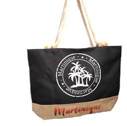 SAC CABAS JUTE IMPRIME MARTINIQUE - LOGO TORTUE