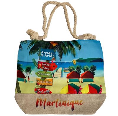 SAC CABAS JUTE MARTINIQUE - TOTEM PONTON