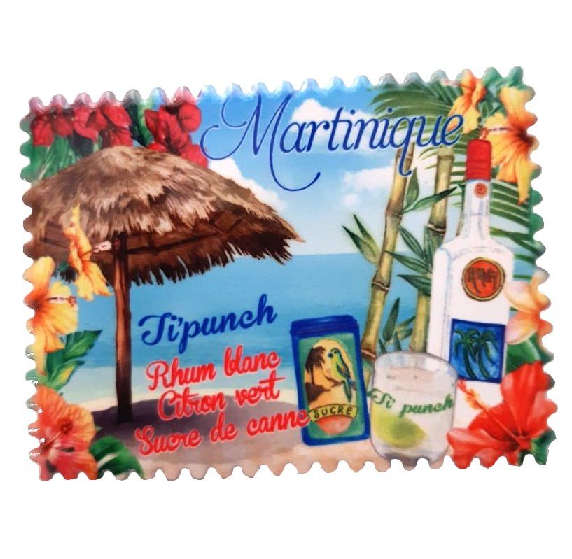 AIMANT MARTINIQUE CERAMIQUE RECTANGLE DENTELE - TIKI TI PUNCH