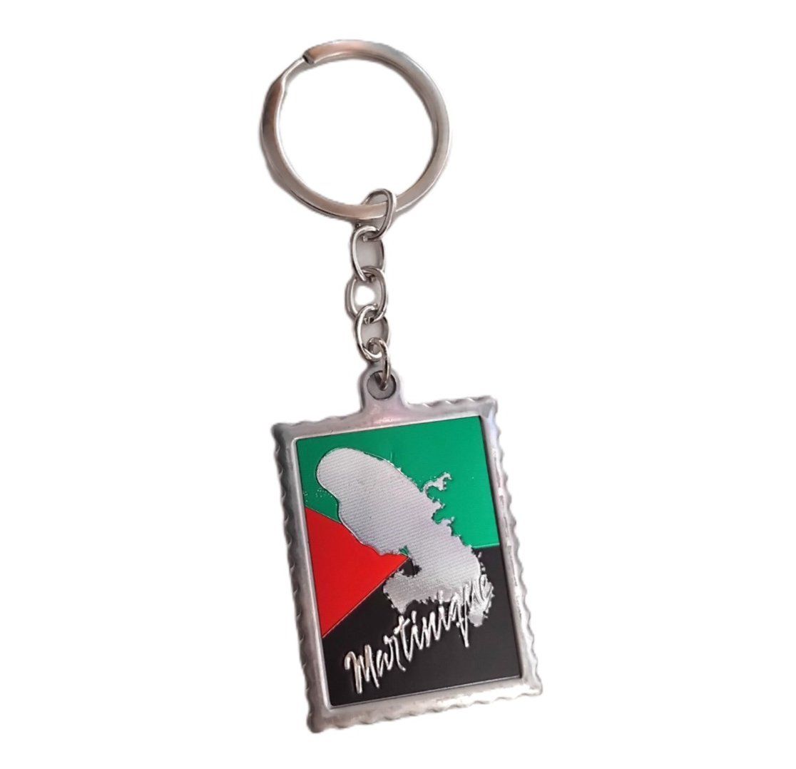 PORTE-CLES METAL RECTANGLE - DRAPEAU