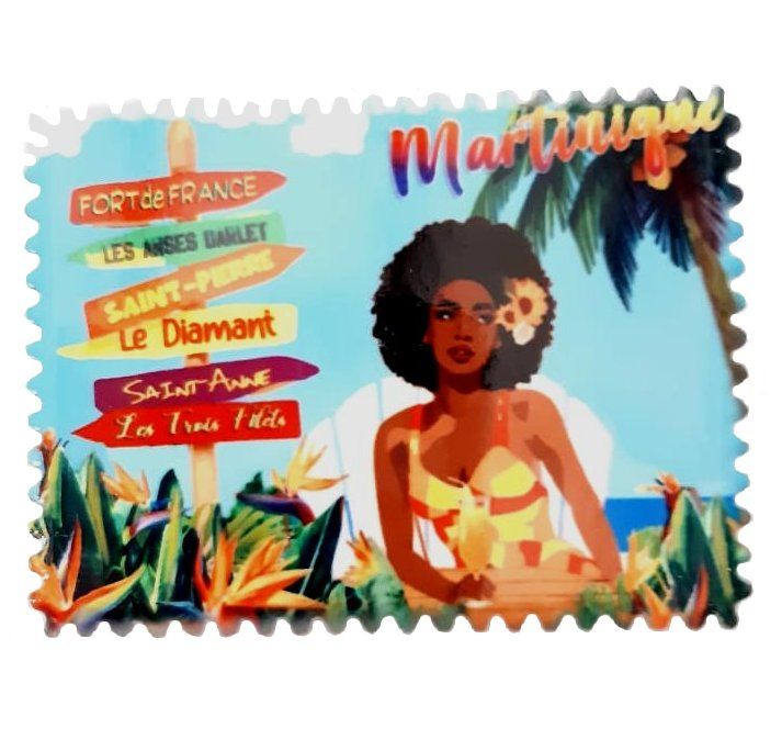 AIMANT MARTINIQUE CERAMIQUE RECTANGLE DENTELE - TOTEM DOUDOU