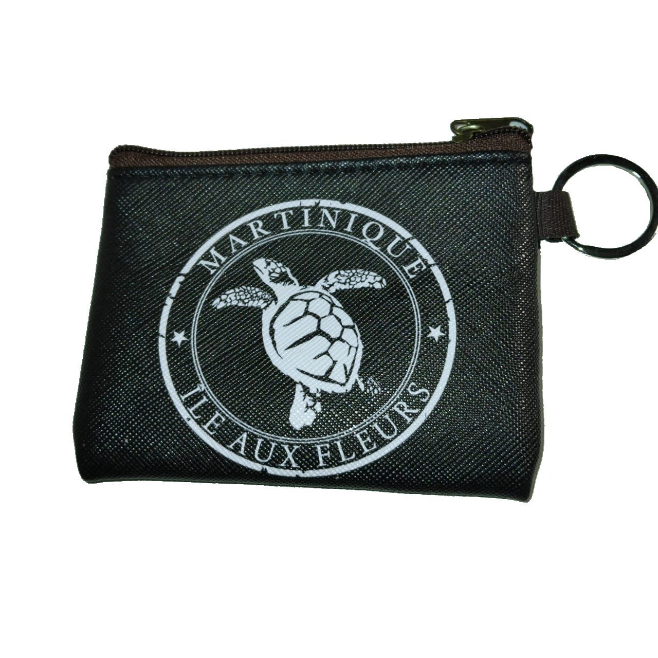 POCHETTE AVEC PORTE-CLES MARTINIQUE - LOGO TORTUE PETIT MODELE