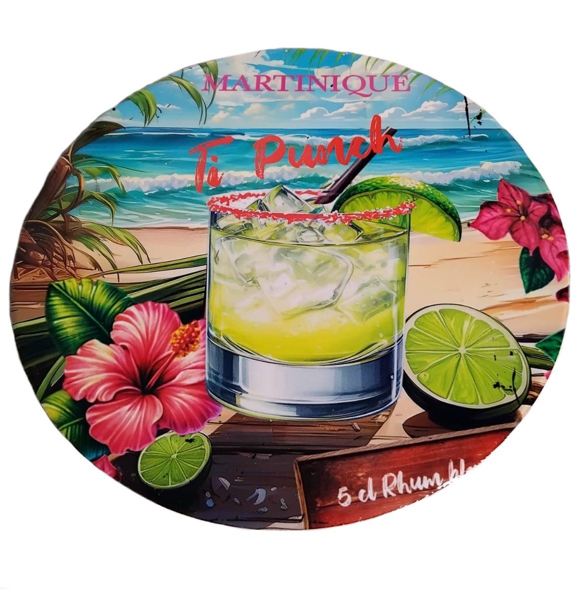 DESSOUS DE PLAT MARTINIQUE  - TI PUNCH HIBISCUS