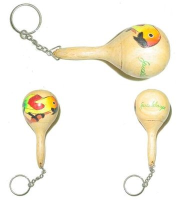 PORTE-CLES MARACAS PERROQUET GUADELOUPE