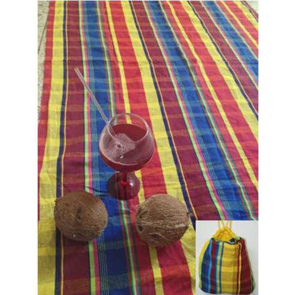 TAPIS DE PLAGE MADRAS + SAC