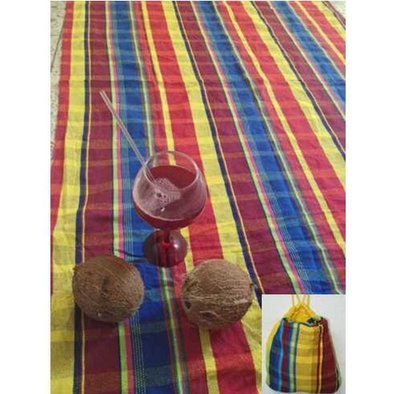 TAPIS DE PLAGE MADRAS + SAC