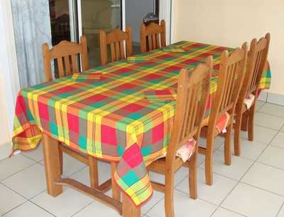 NAPPE MADRAS RECTANGLE 6 COUVERTS + SERVIETTES