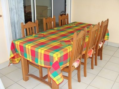 NAPPE MADRAS RECTANGLE 12 COUVERTS + SERVIETTES