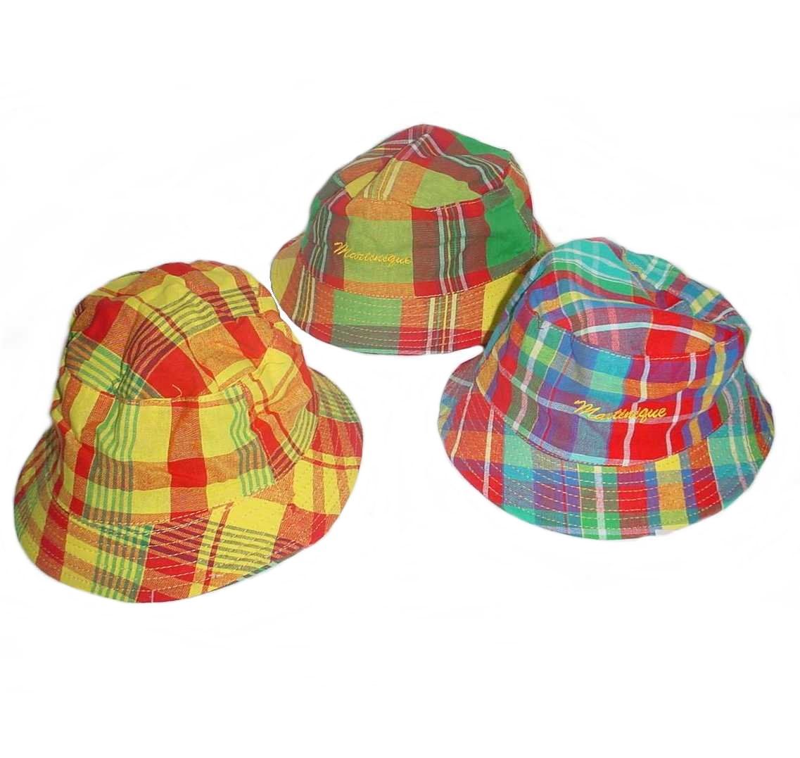 BOB ADULTE REVERSIBLE EN MADRAS BRODE MARTINIQUE