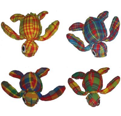 PELUCHE TORTUE EN MADRAS PETIT MODELE