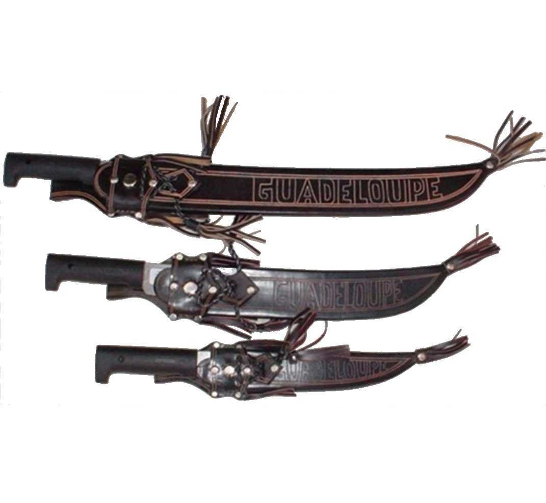 COUTELAS 14" AVEC ETUI CUIR GRAVE GUADELOUPE