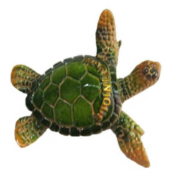 AIMANT MARTINIQUE EN POLYRESINE - TORTUE COLOREE