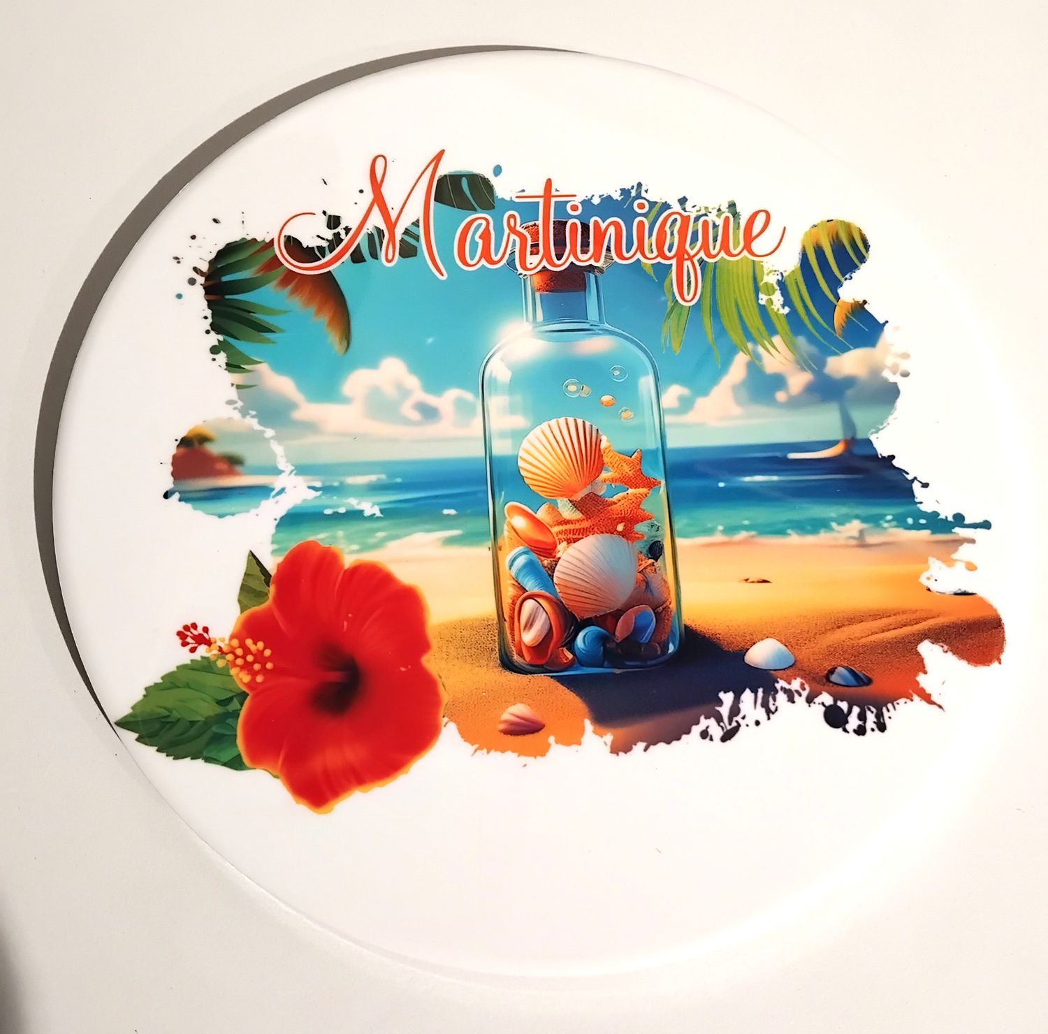 DESSOUS DE PLAT MARTINIQUE - BOUTEILLE COQUILLAGE