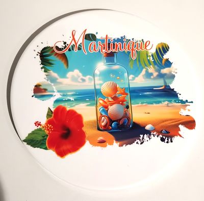 DESSOUS DE PLAT MARTINIQUE - BOUTEILLE COQUILLAGE