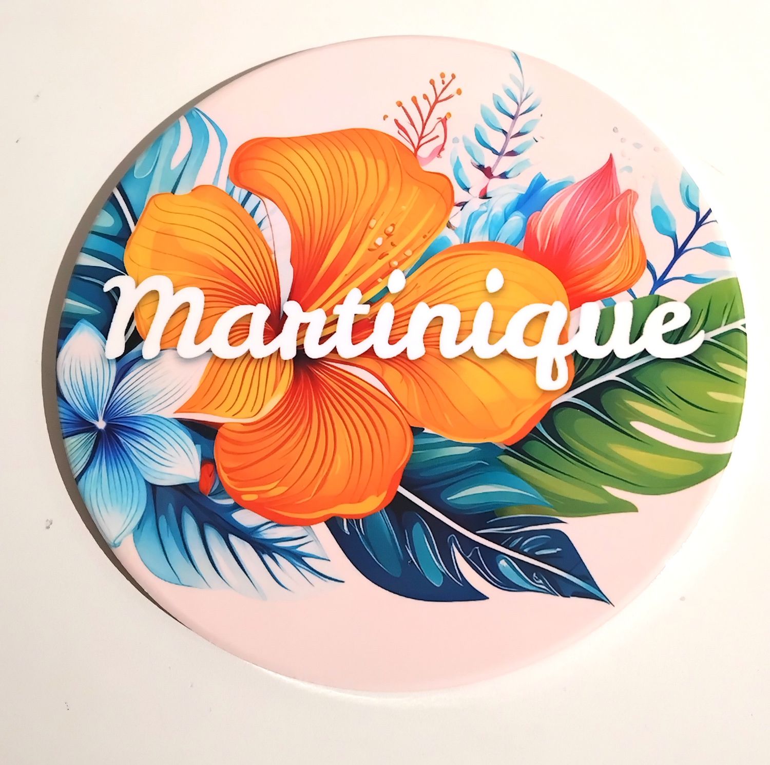 DESSOUS DE PLAT MARTINIQUE  - HIBISCUS ORANGE