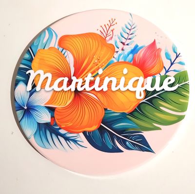 DESSOUS DE PLAT MARTINIQUE  - HIBISCUS ORANGE