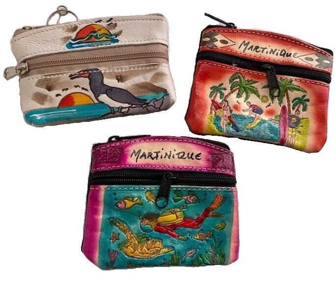 PORTE-MONNAIE MARTINIQUE EN CUIR (moyen modèle)
