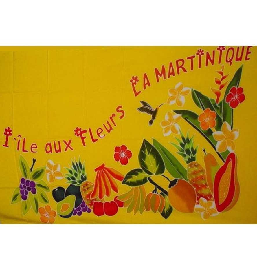 PAREO FRUITS ILE AUX FLEURS MARTINIQUE - JAUNE