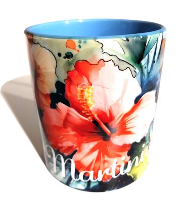 CHOPE BICOLORE MARTINIQUE - CIEL AQUA HIBISCUS