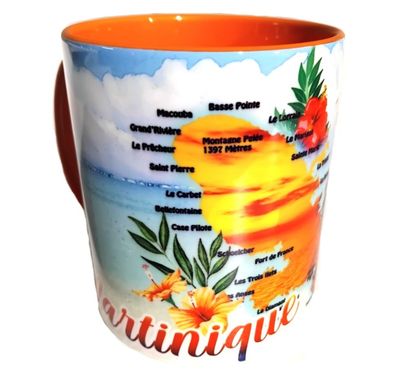 CHOPE BICOLORE MARTINIQUE - ORANGE CARTE COUCHER SOLEIL
