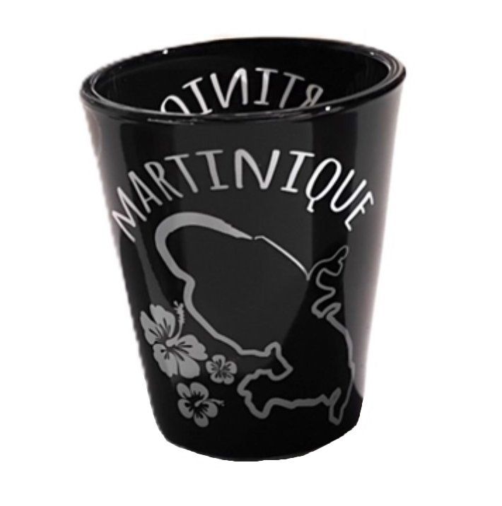 VERRE SHOOTER IMPRIME MARTINIQUE - CARTE FOND NOIR