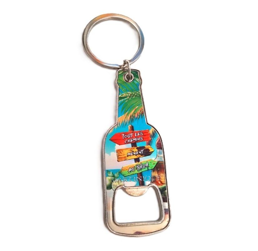 PORTE-CLES DECAPSULEUR FORME BOUTEILLE MARTINIQUE - TOTEM RHUM