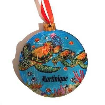 BOULE DECO PLATE POUR ARBRE DE NOEL - TORTUE