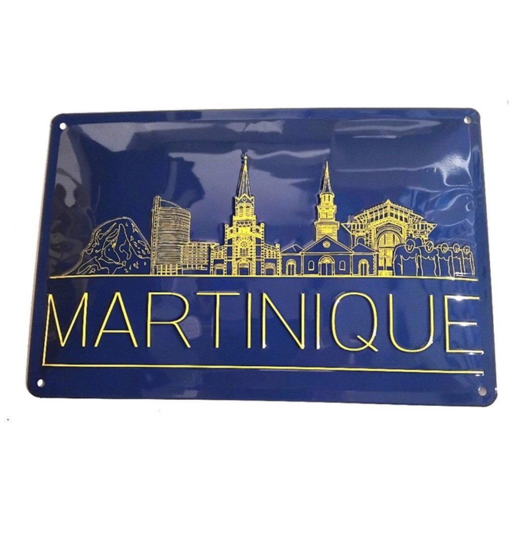 PLAQUE EN METAL MARTINIQUE 20x30 cm - FORT-DE-FRANCE FRONT DE MER
