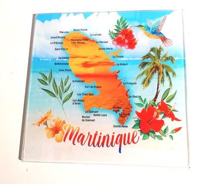 DESSOUS DE PLAT EN VERRE MARTINIQUE  - CARTE COUCHER CARRE