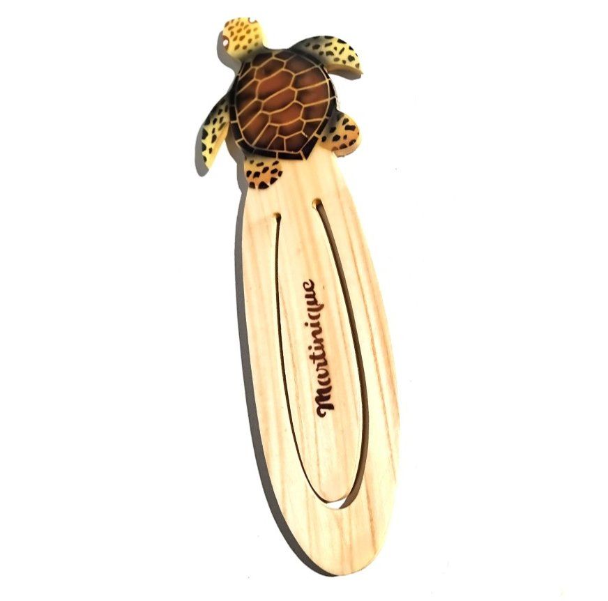 MARQUE-PAGE EN BOIS - TORTUE