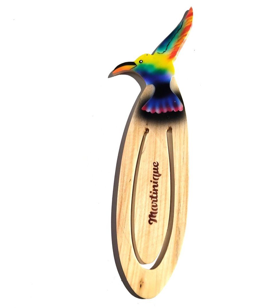 MARQUE-PAGE EN BOIS - COLIBRI