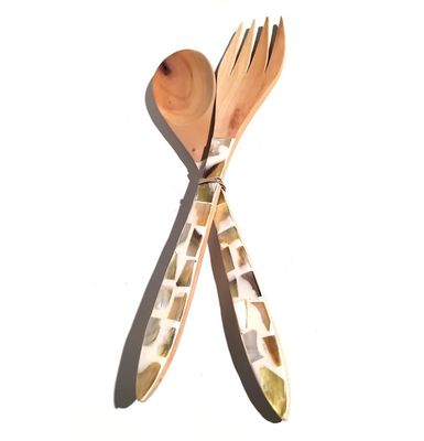 COUVERTS A SALADE EN NACRE (LOT DE 2)