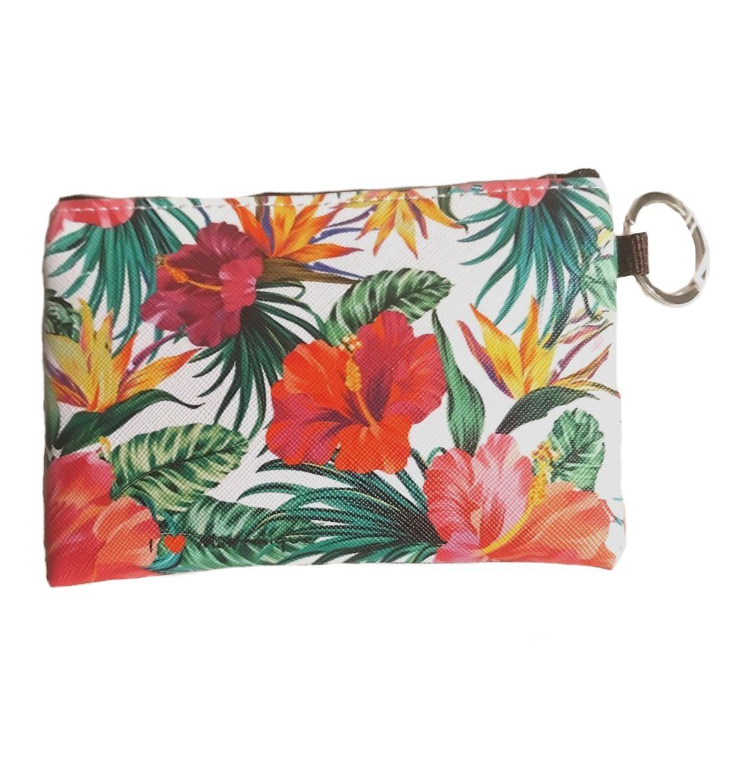POCHETTE AVEC PORTE-CLES MARTINIQUE - M2 3 HIBISCUS
