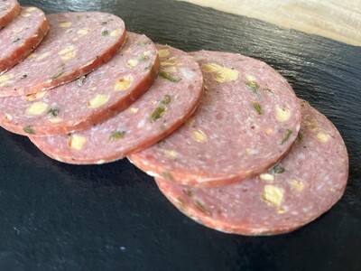 Sliced Jalapeno Cheddar Summer Sausage (Approx. $6/pkg)