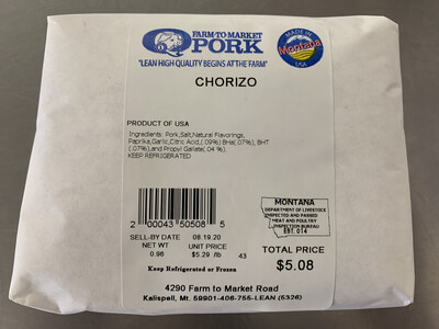 Chorizo (Approx. $7/pkg)