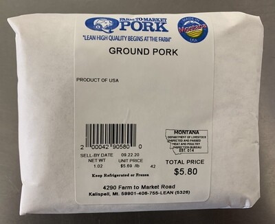 Lean Ground Pork (Approx. $7/pkg)