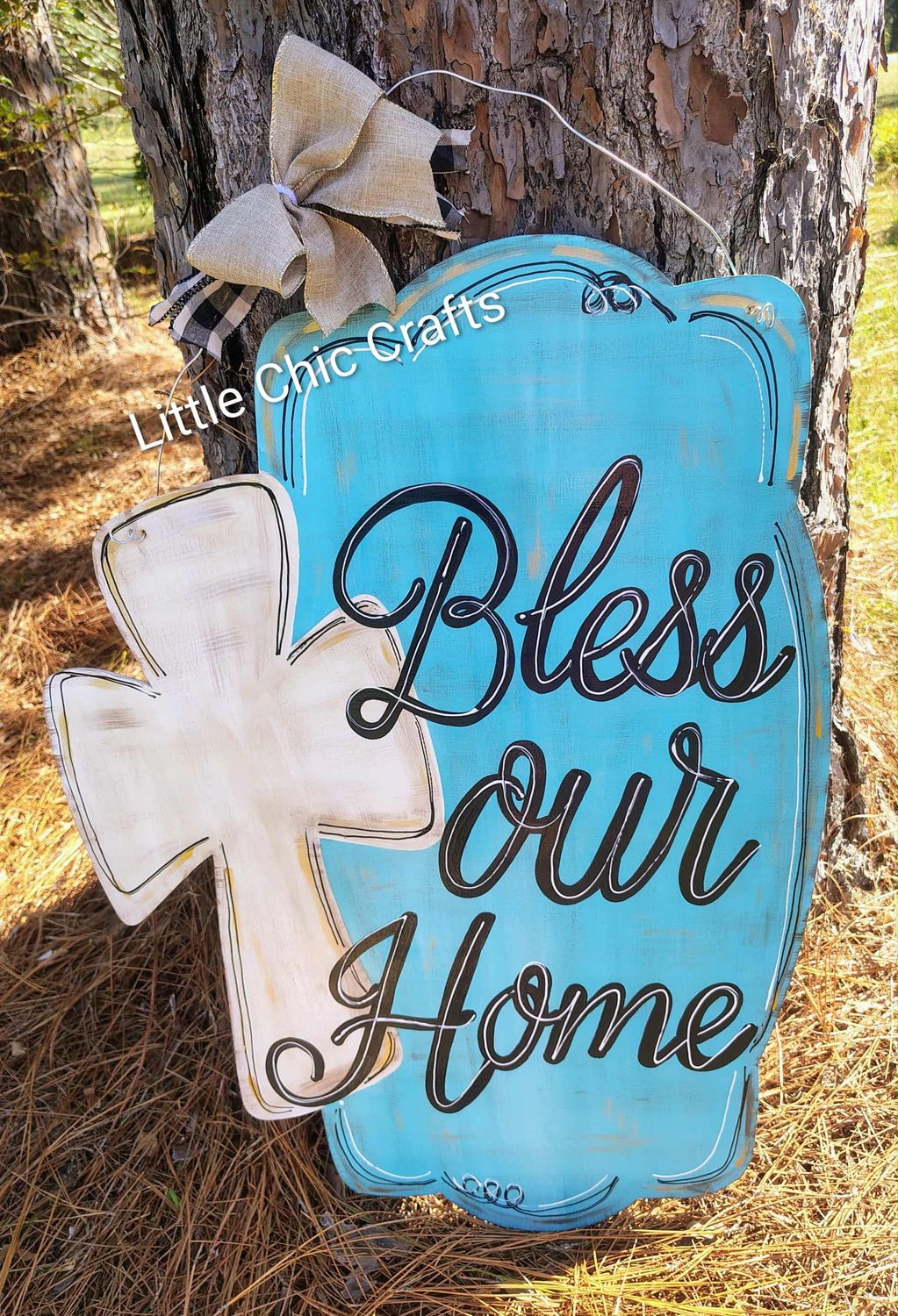 Bless our Home- Cross plaque