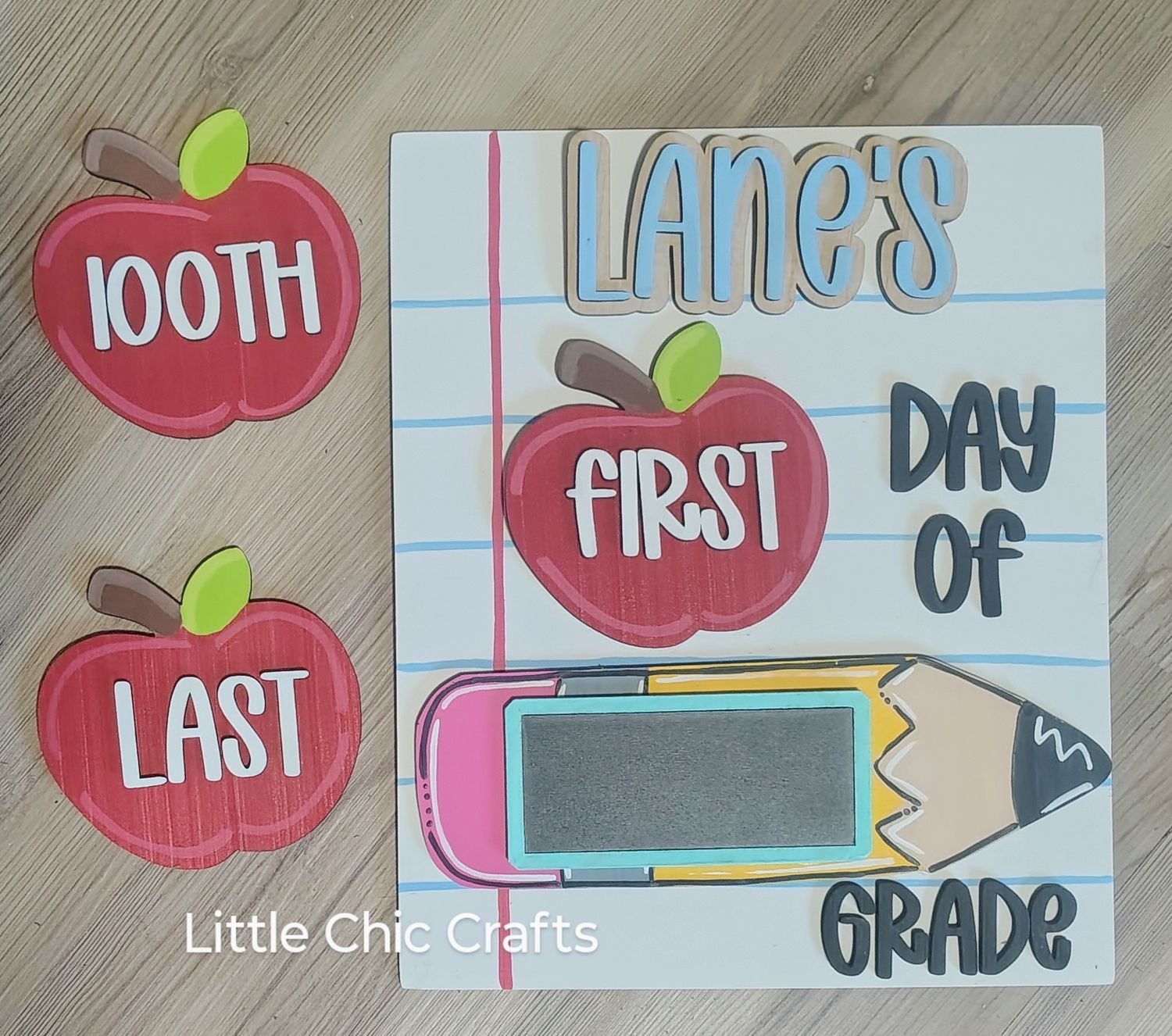 First/ Last Day of school - Pencil-Apple